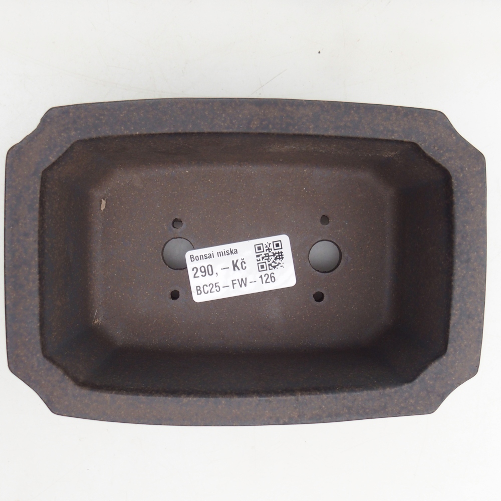 kerámia bonsai tál 15,5 x 10,5 x 6 cm, barnás okkersárga színben
