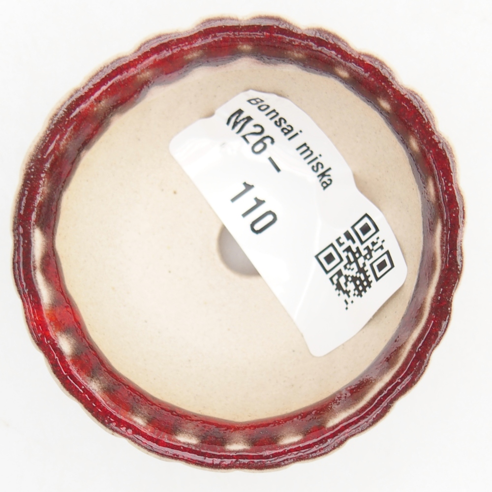 Mini bonsai tál 5,5 x 5,5 x 2,5 cm, piros színben