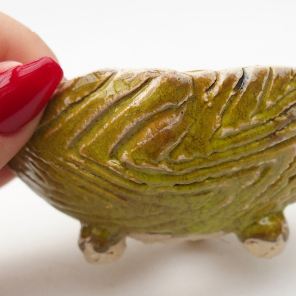 Kerámia kagyló 9 x 8,5 x 5 cm , sárga