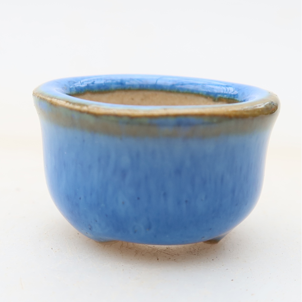 Kerámia bonsai-tál 2,5 x 2,5 x 2 cm, kék színű