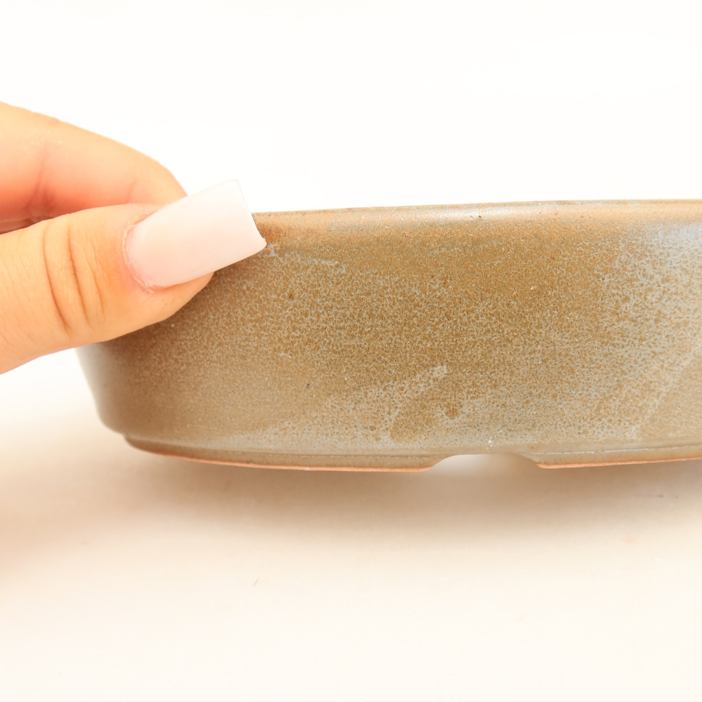 kerámia bonsai tál 16,5 x 11,5 x 4,5 cm, barna