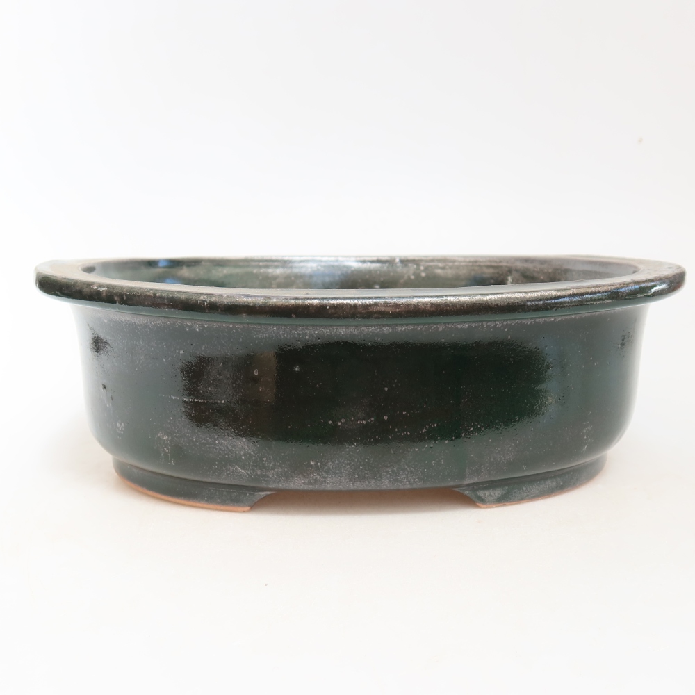 kerámia bonsai tál 26 x 22 x 8 cm, zöld