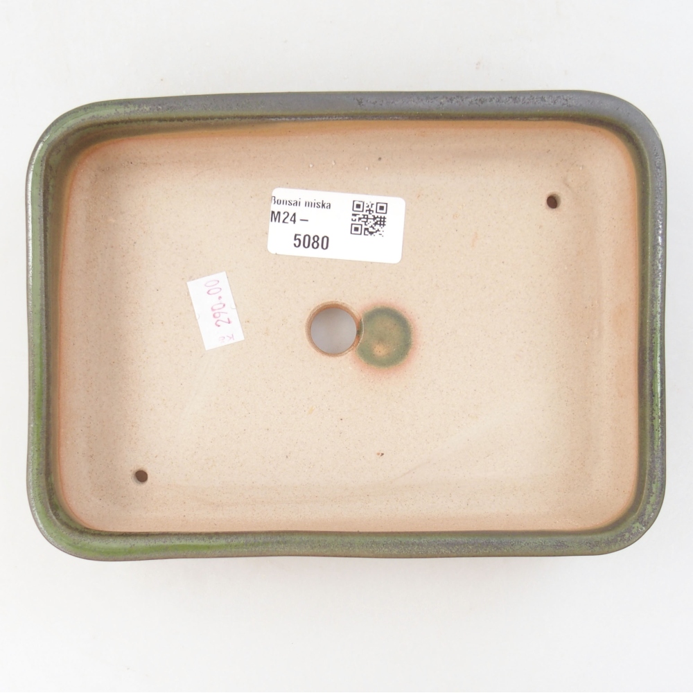 kerámia bonsai tál 18 x 13,5 x 4 cm, zöld