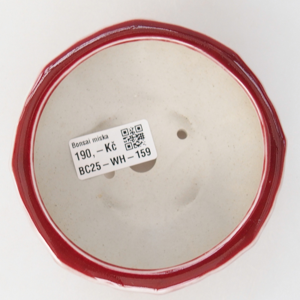 kerámia bonsai tál 11 x 11 x 5,5 cm, piros színben