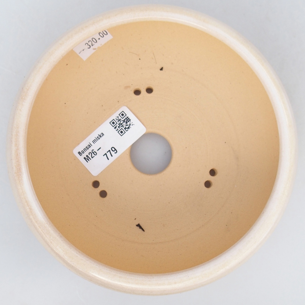 Kerámia bonsai tál 14,5 x 14,5 x 5,5 cm, bézs színben