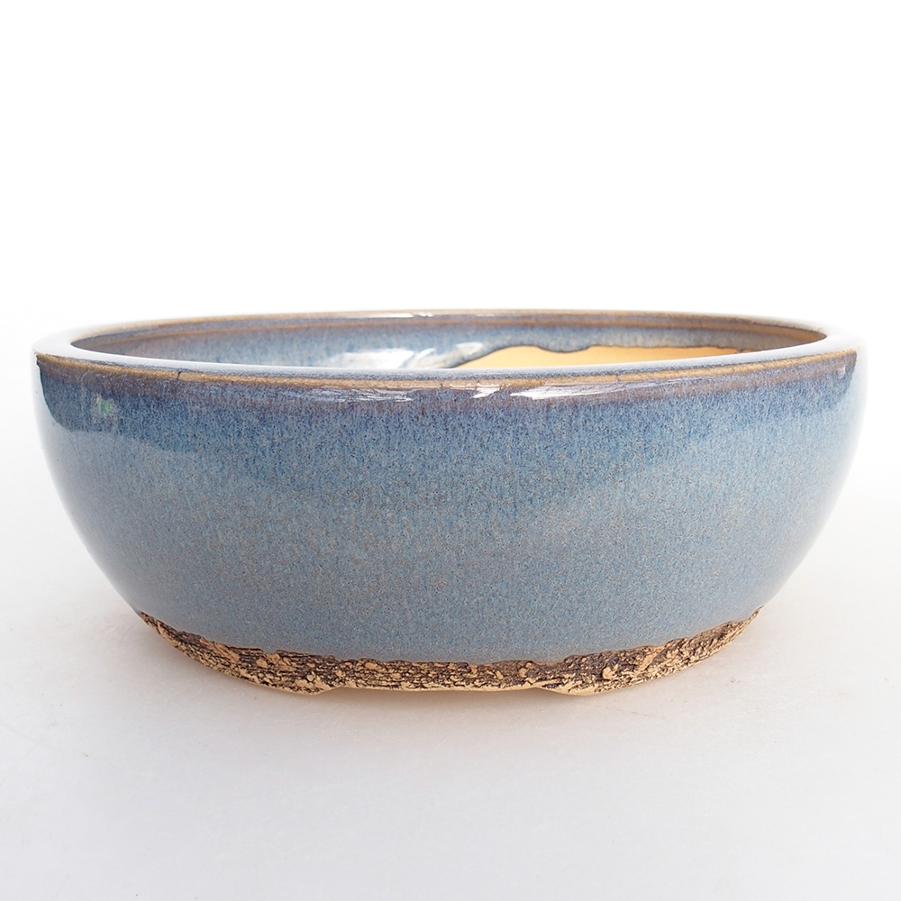 kerámia bonsai tál 17,5 x 17,5 x 6 cm, kék színben