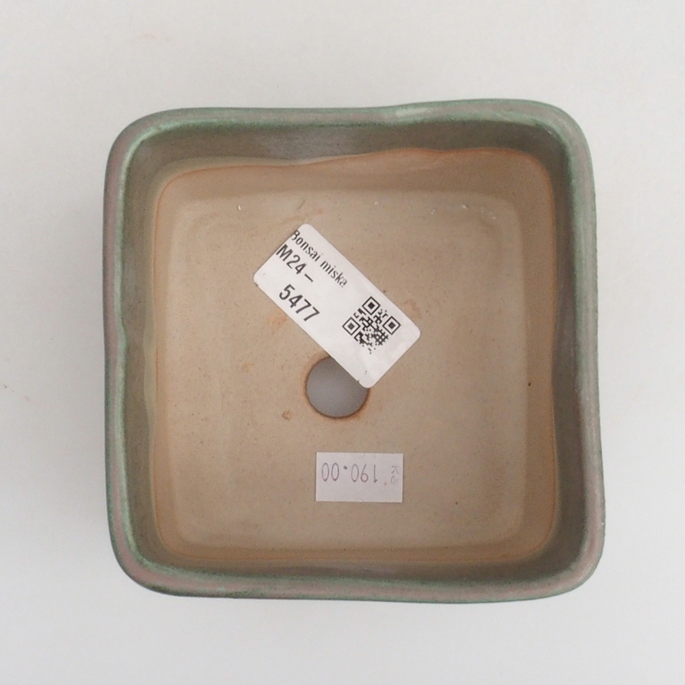 kerámia bonsai tál 10 x 10 x 8 cm, zöld