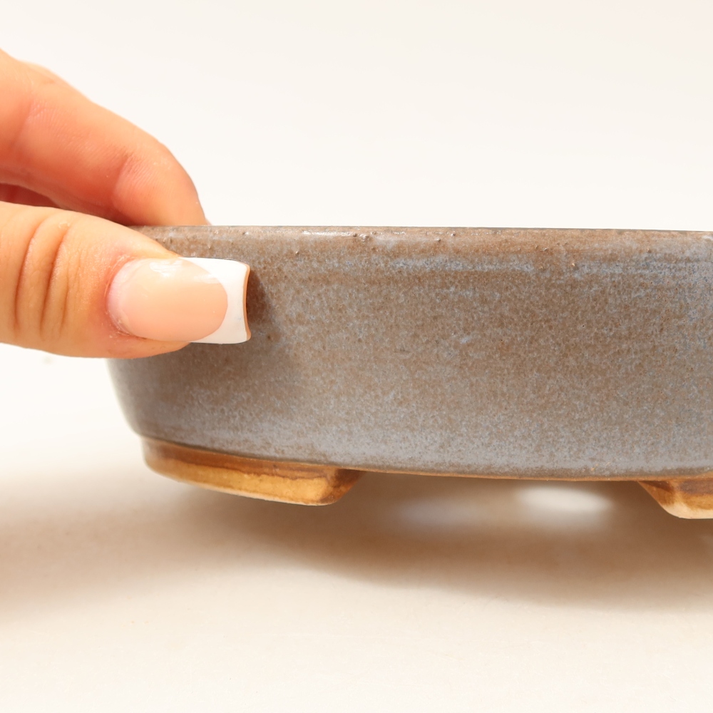 Kerámia bonsai tál, 15 x 14 x 4 cm, kék színű