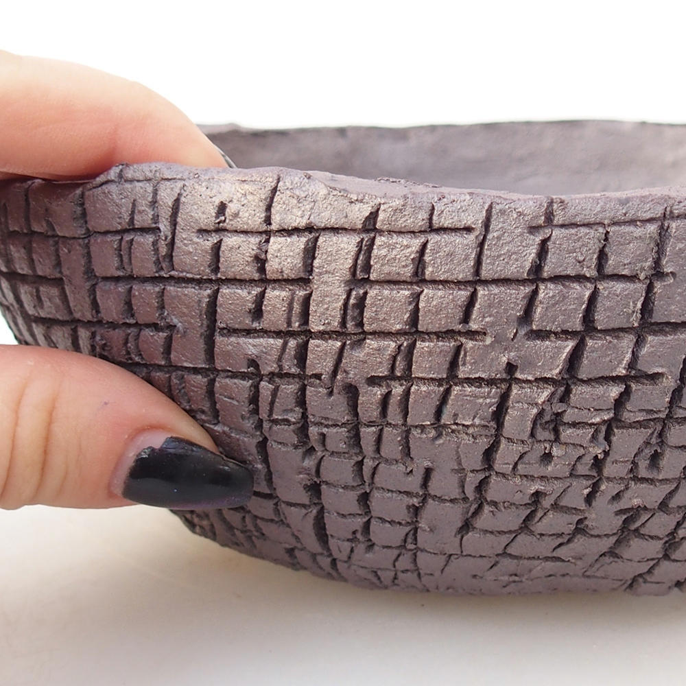 Kerámia bonsai tál 18 x 18 x 6 cm, fém színben