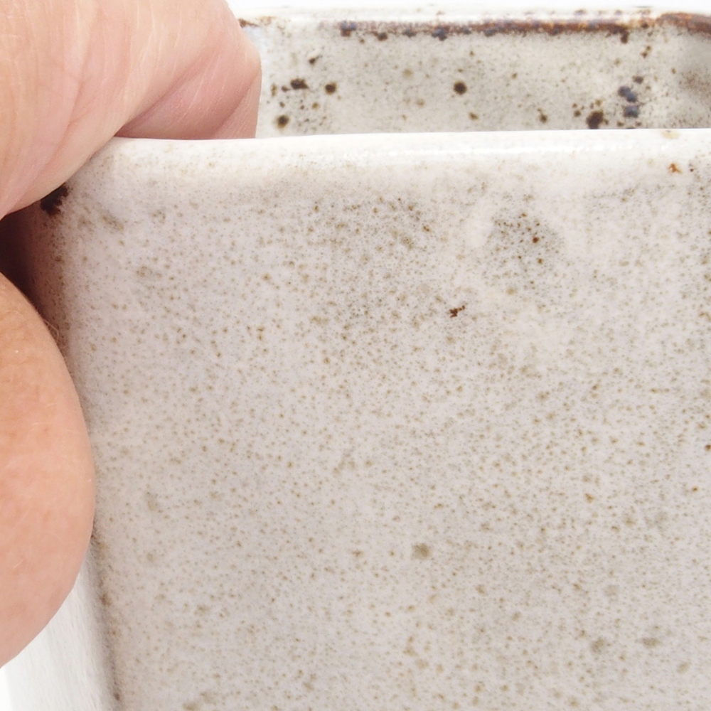 Kerámia bonsai tál 12,5 x 11,5 x 16,5 cm, fehér színben