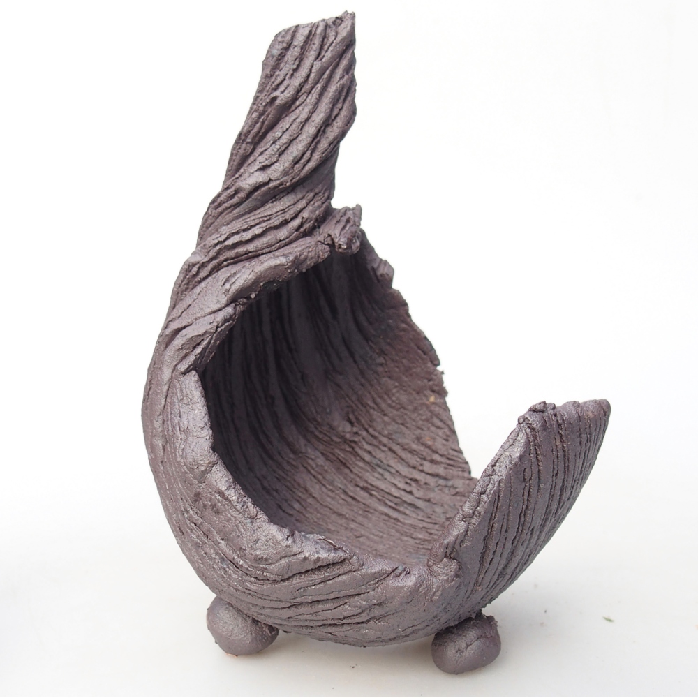 Kerámia kagyló 8 x 9 x 12,5 cm , fémes színű