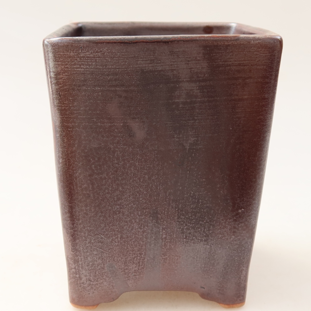 Kerámia bonsai tál, 9 x 9 x 11,5 cm, barna színű