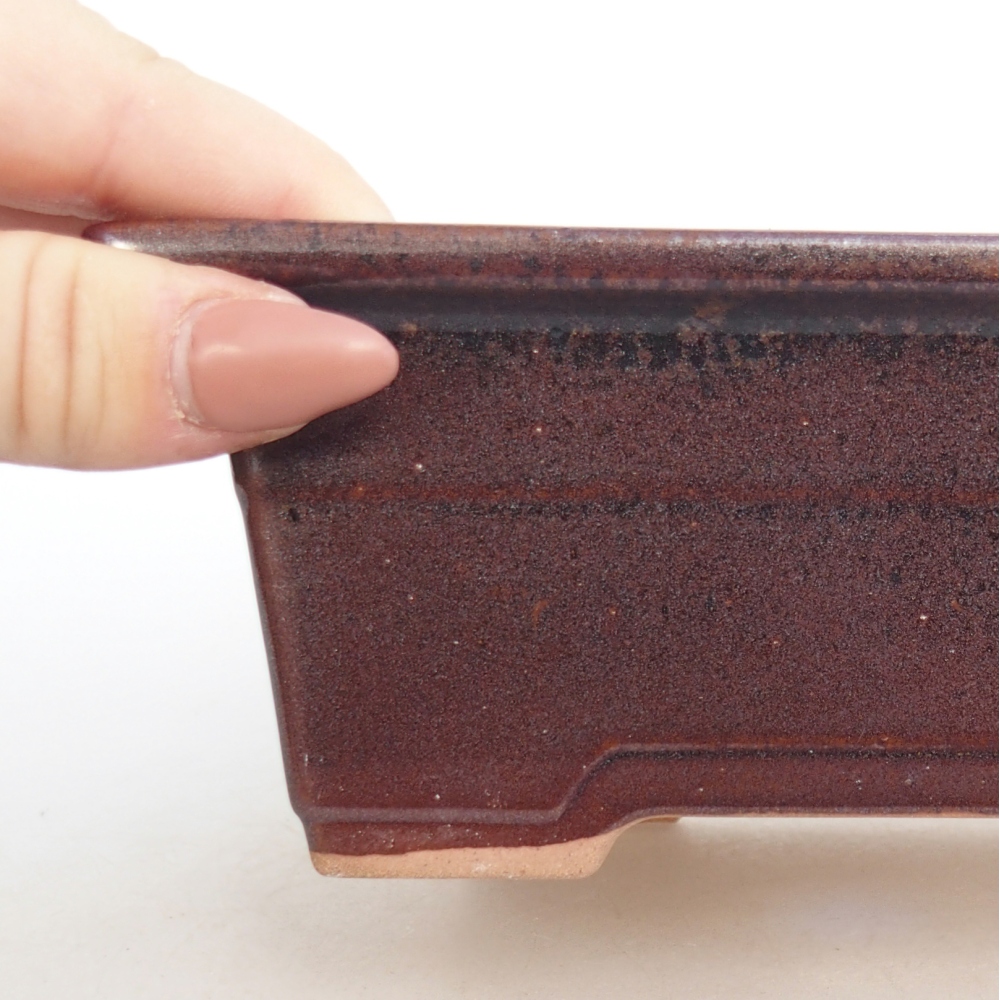 kerámia bonsai tál 16 x 12 x 6 cm, bordó színben