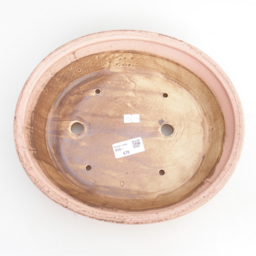 kerámia bonsai tál 28 x 25 x 6 cm, rózsaszínű