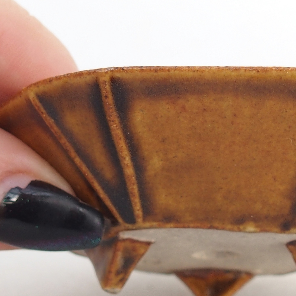 kerámia bonsai tál 8,5 x 8 x 2,5 cm, barna