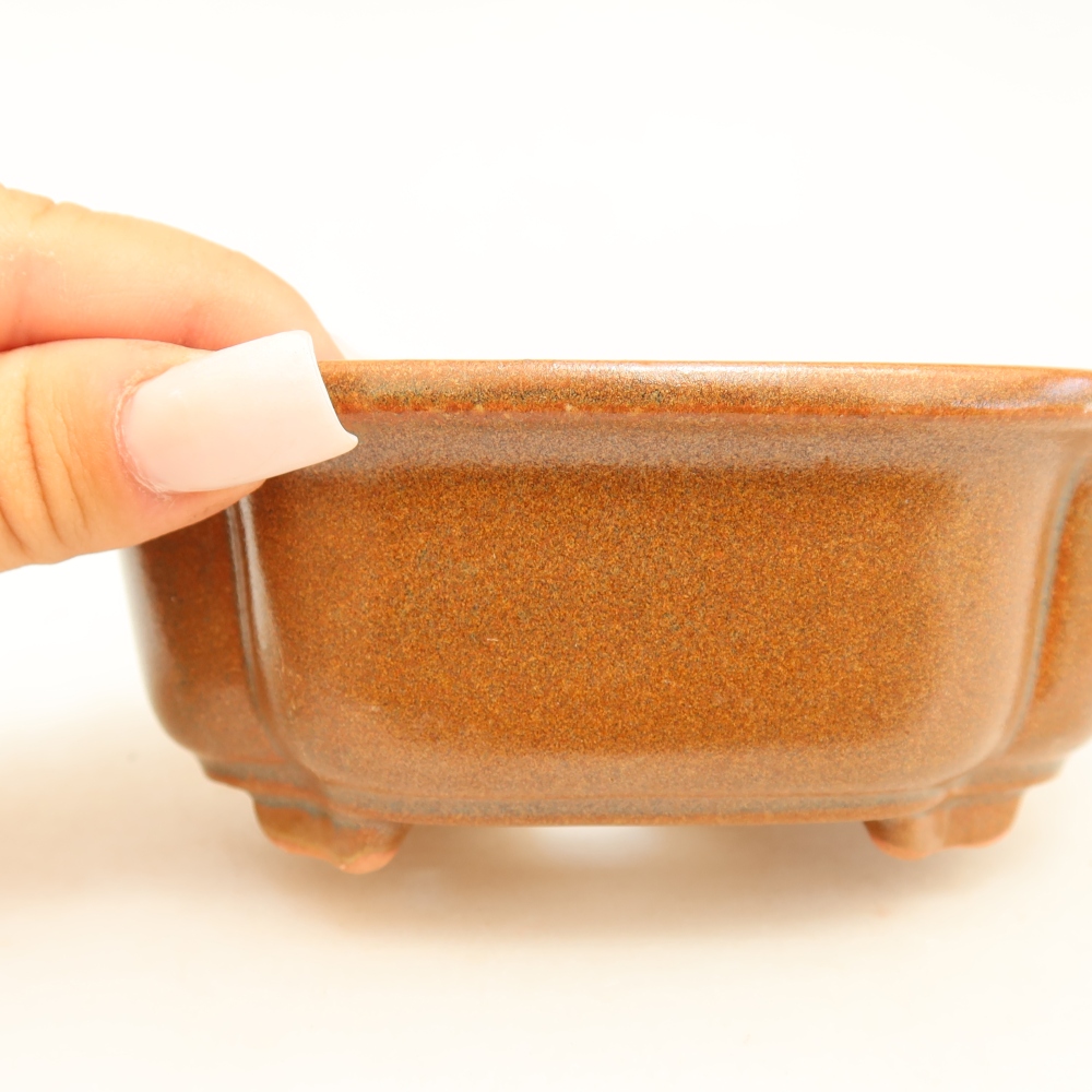 kerámia bonsai tál 13,5 x 10,5 x 5 cm, barna