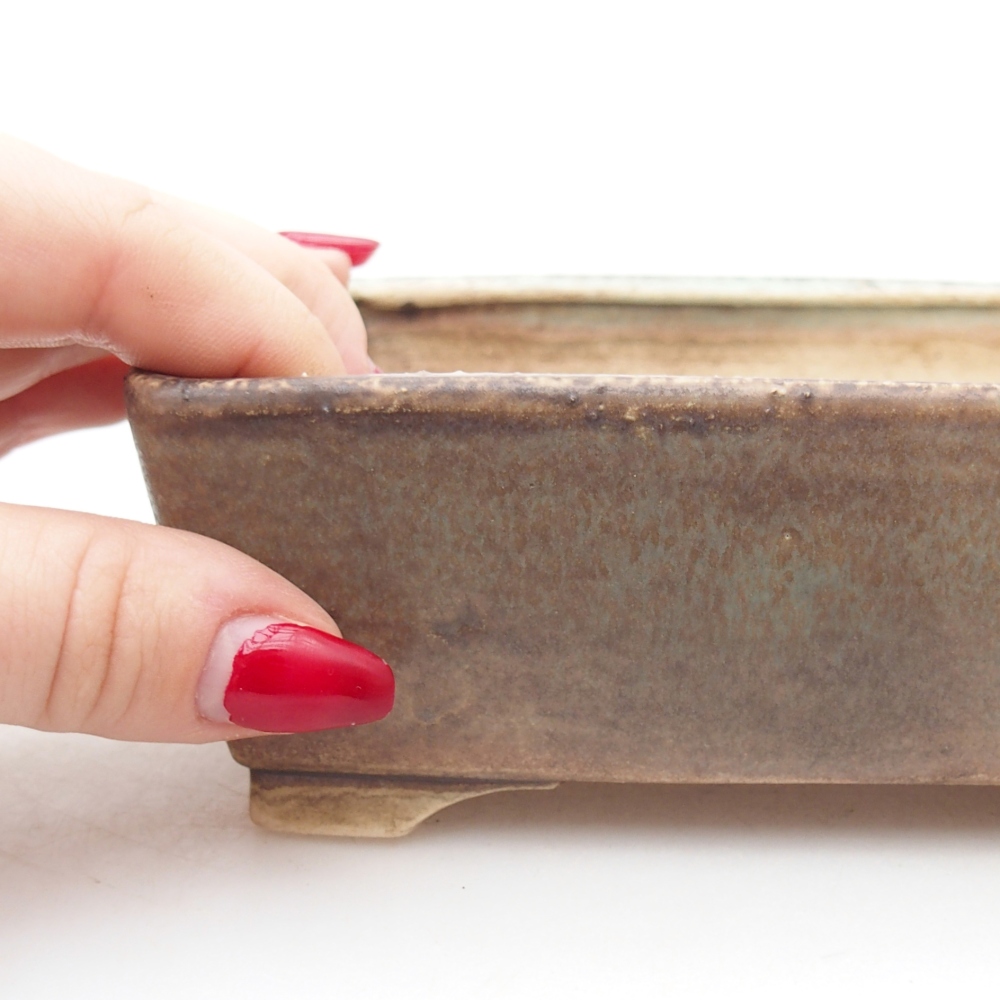 kerámia bonsai tál 15 x 12 x 5 cm, zöld