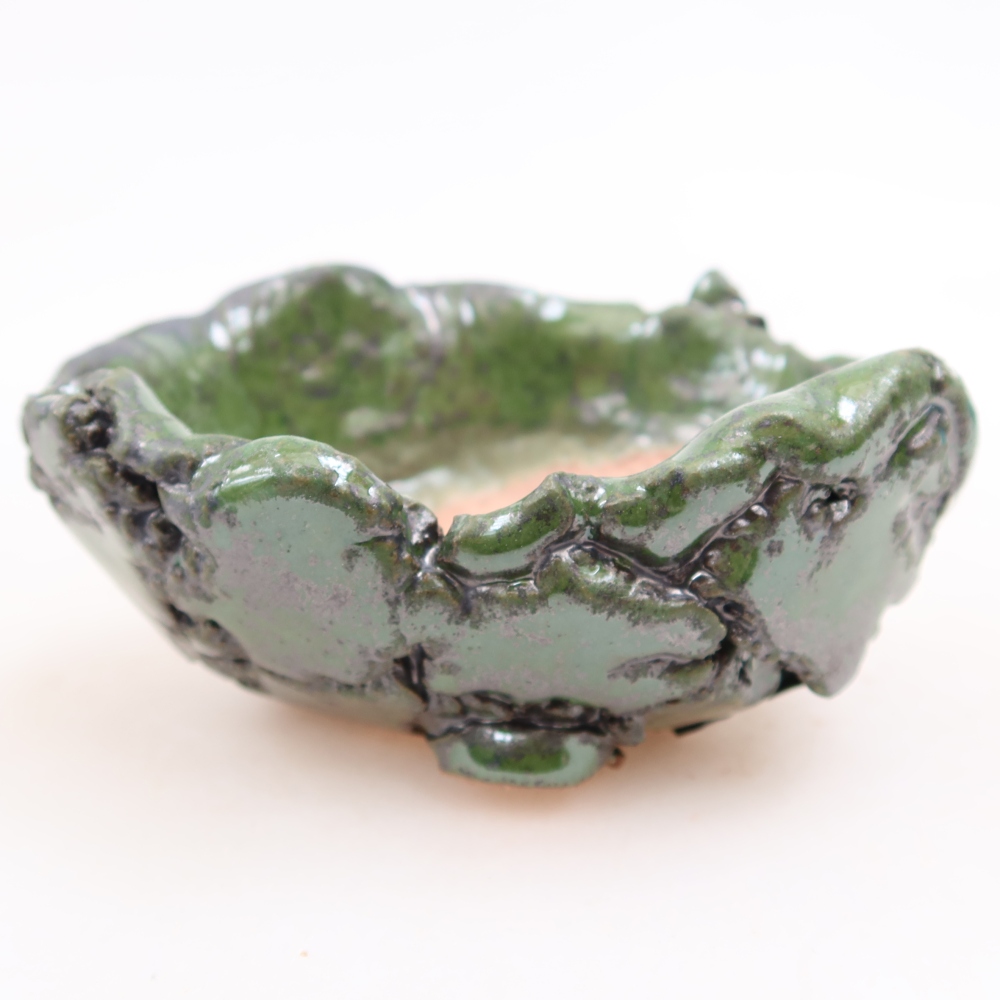 Kerámia héj  10 x 8,5 x 5 cm, zöld színű