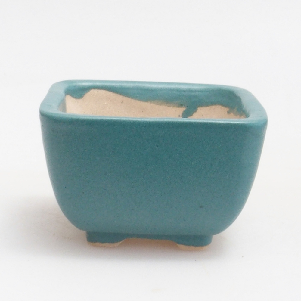 kerámia bonsai tál 6,5 x 5,5 x 4 cm, kék színben