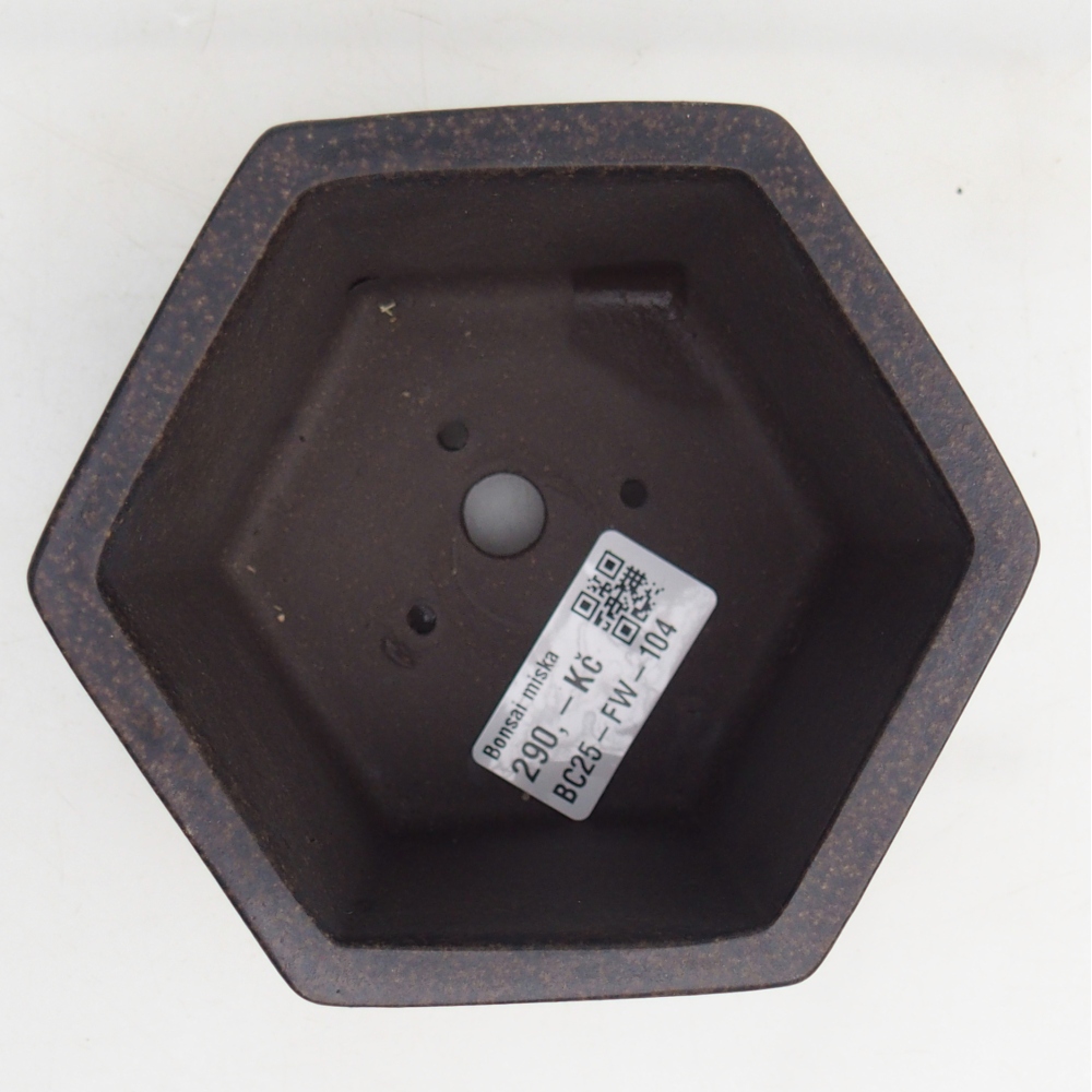 kerámia bonsai tál 11 x 10 x 8,5 cm, színe barnás okkersárga