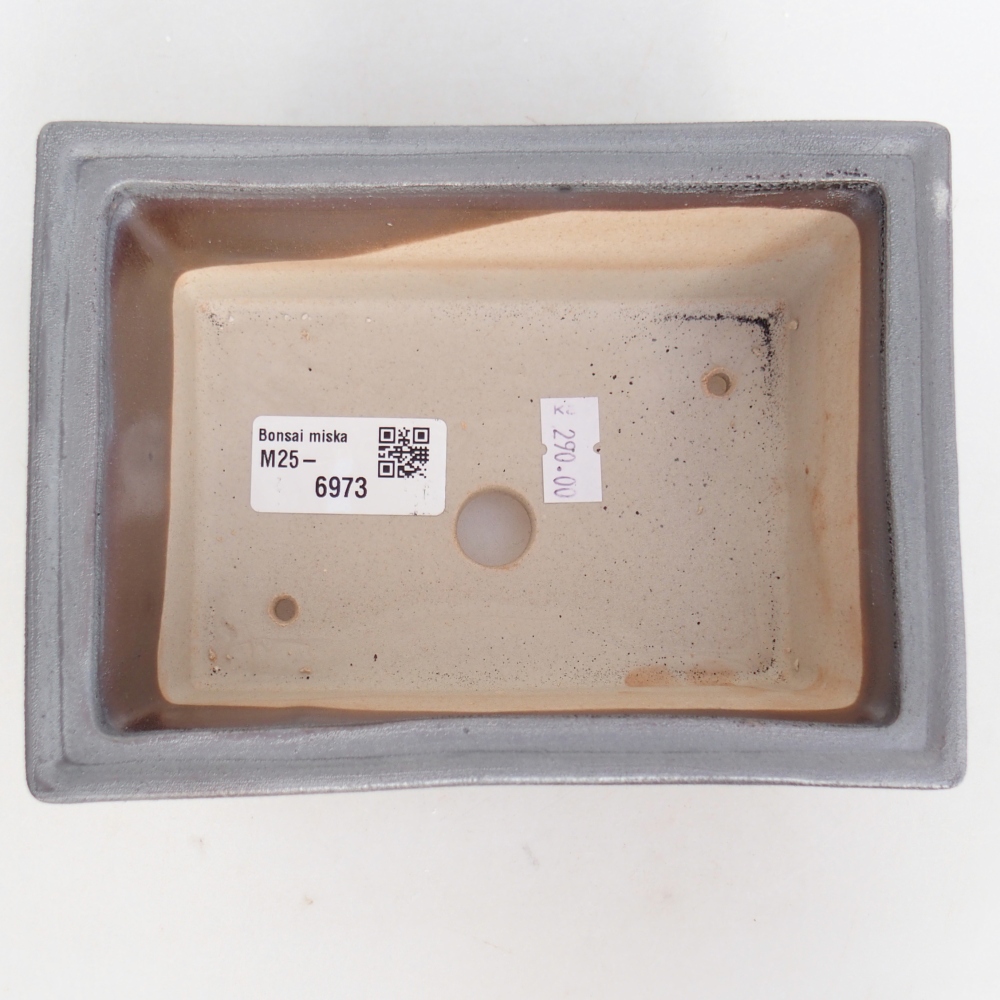 Kerámia bonsai tál 16 x 12 x 6 cm, fém színben
