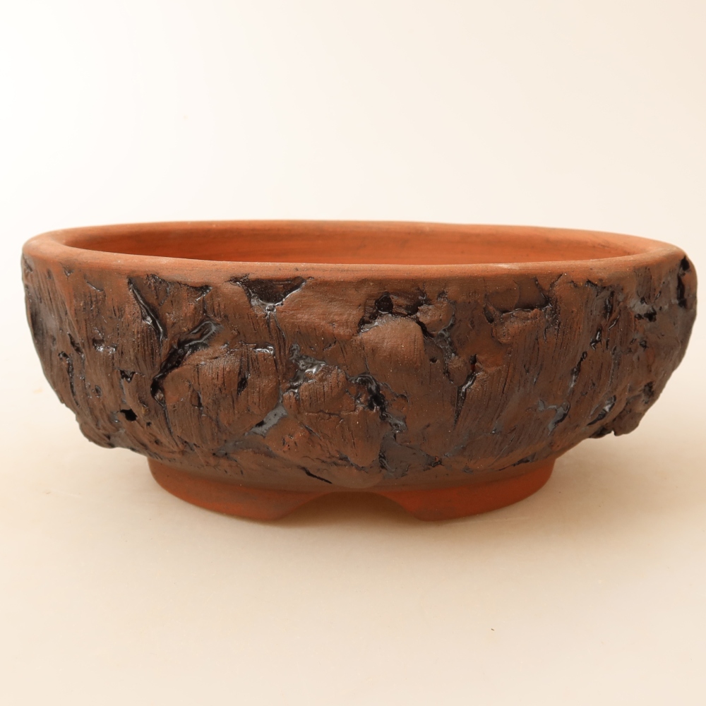 kerámia bonsai tál 16,5 x 16,5 x 6 cm, barna