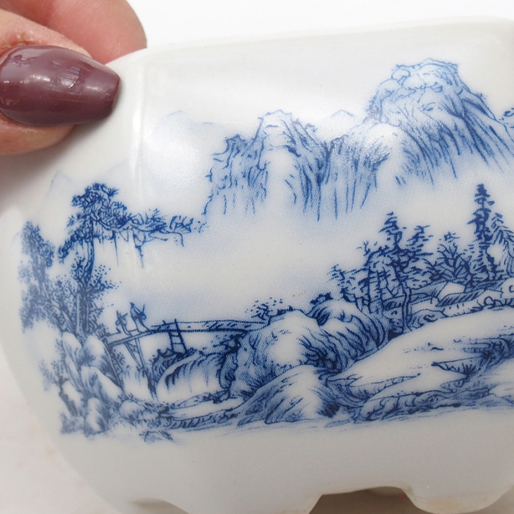 kerámia bonsai tál 10 x 9 x 6 cm, fehér színben