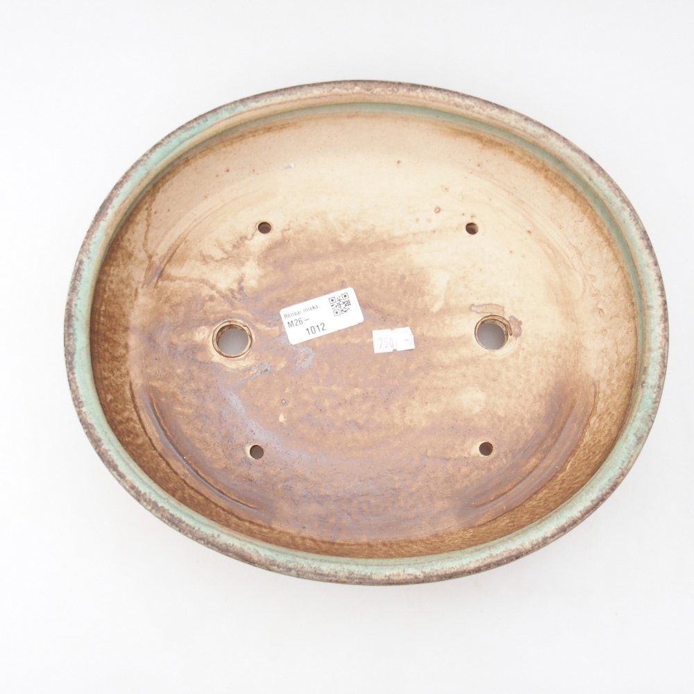 kerámia bonsai tál 28 x 24,5 x 6 cm, zöld