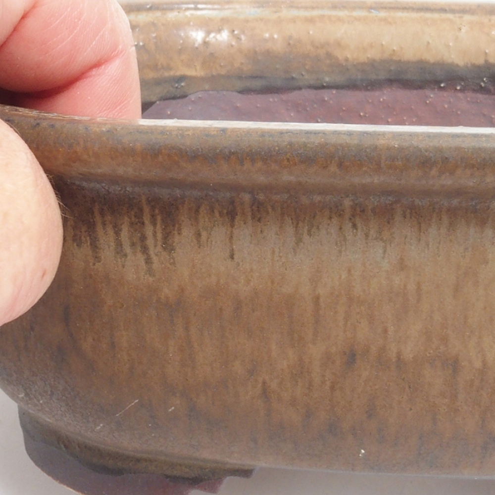 kerámia bonsai tál 10 x 8,5 x 4 cm, barna