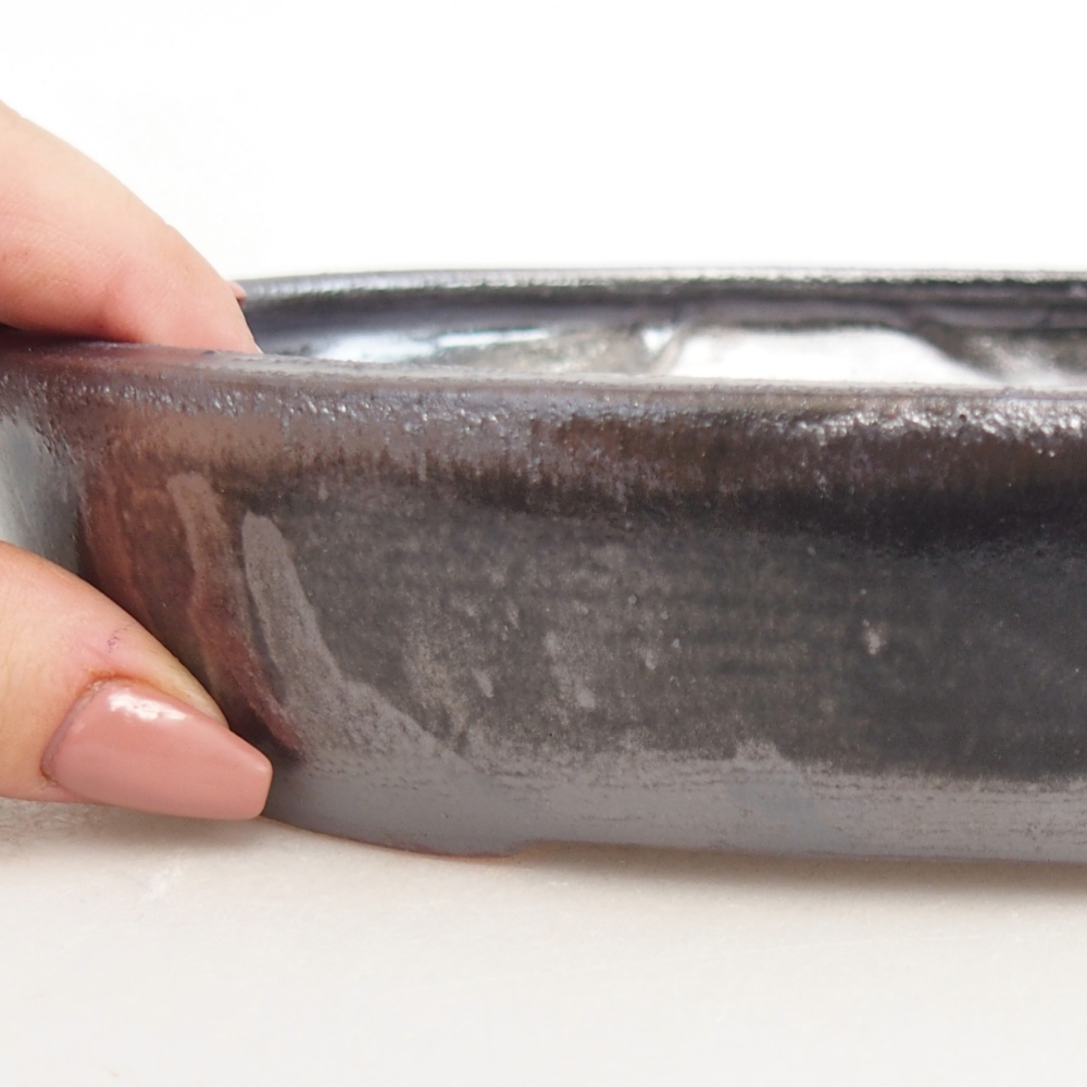 Kerámia bonsai tál 22 x 17 x 4 cm, fekete