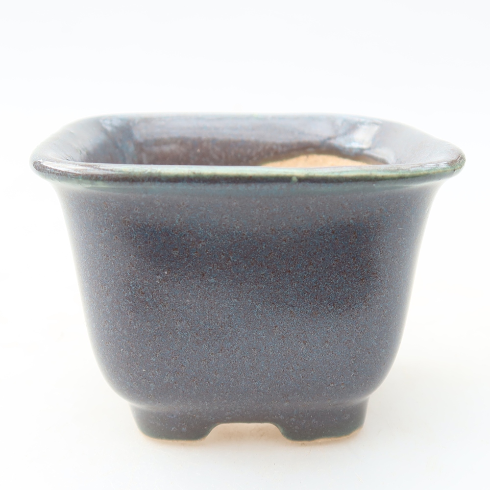 Kerámia bonsai-tál, 6,5 x 6,5 x 5 cm, szürke színű