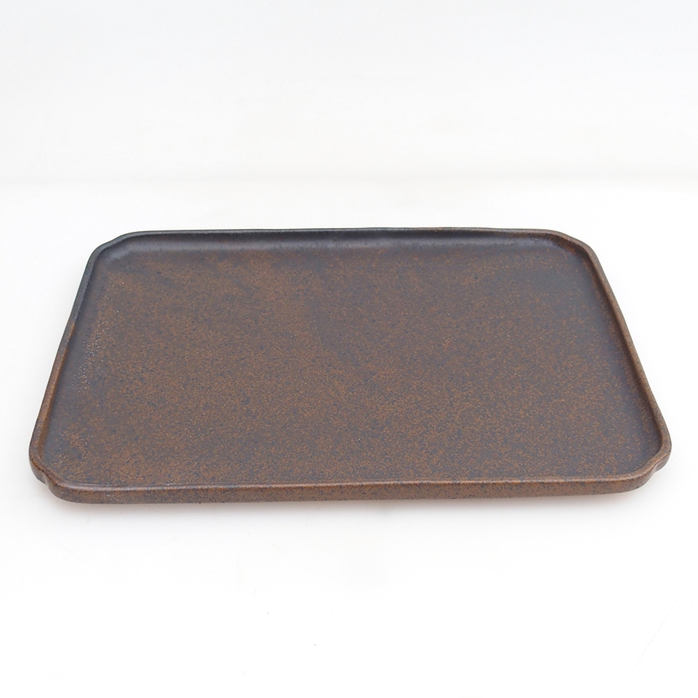 Kerámia tál H07 - 28 x 19 x 1,5 cm - barna