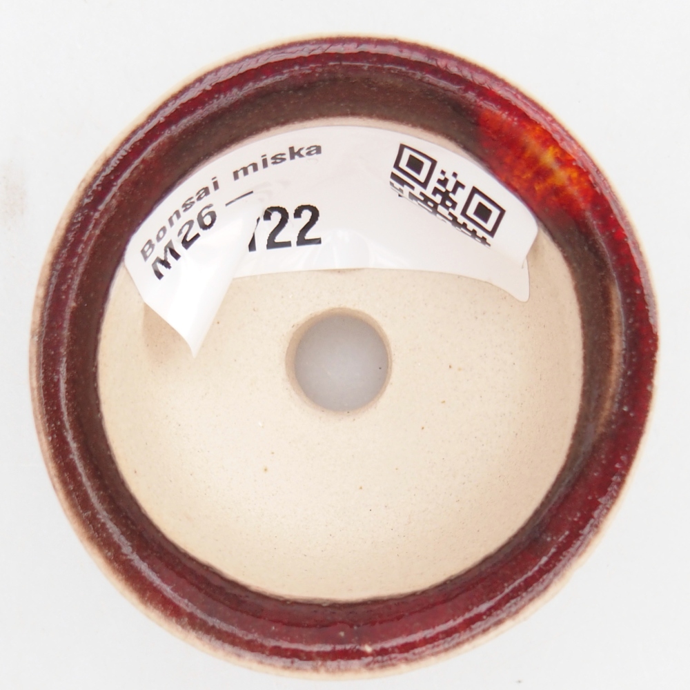 Mini bonsai tál 5 x 5 x 3 cm, piros színben