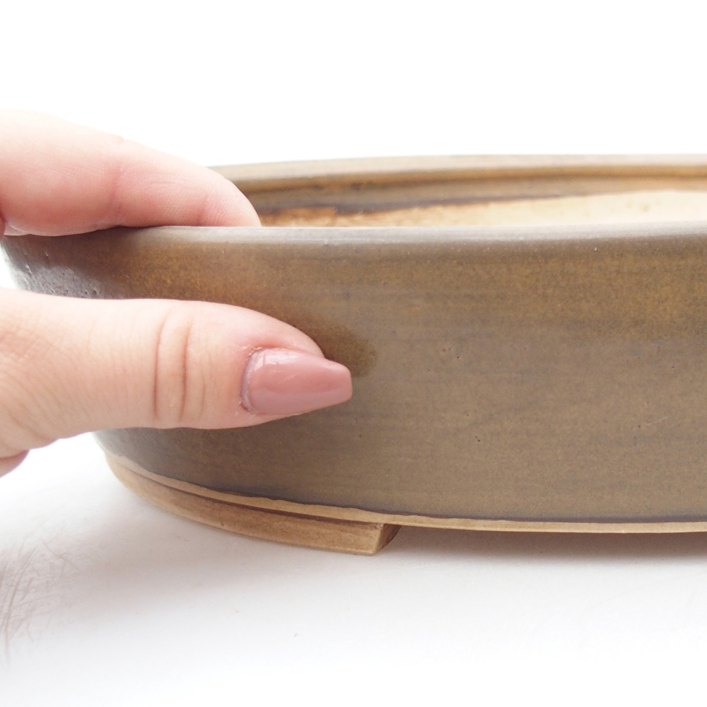 kerámia bonsai tál 31,5 x 27,5 x 6 cm, barna