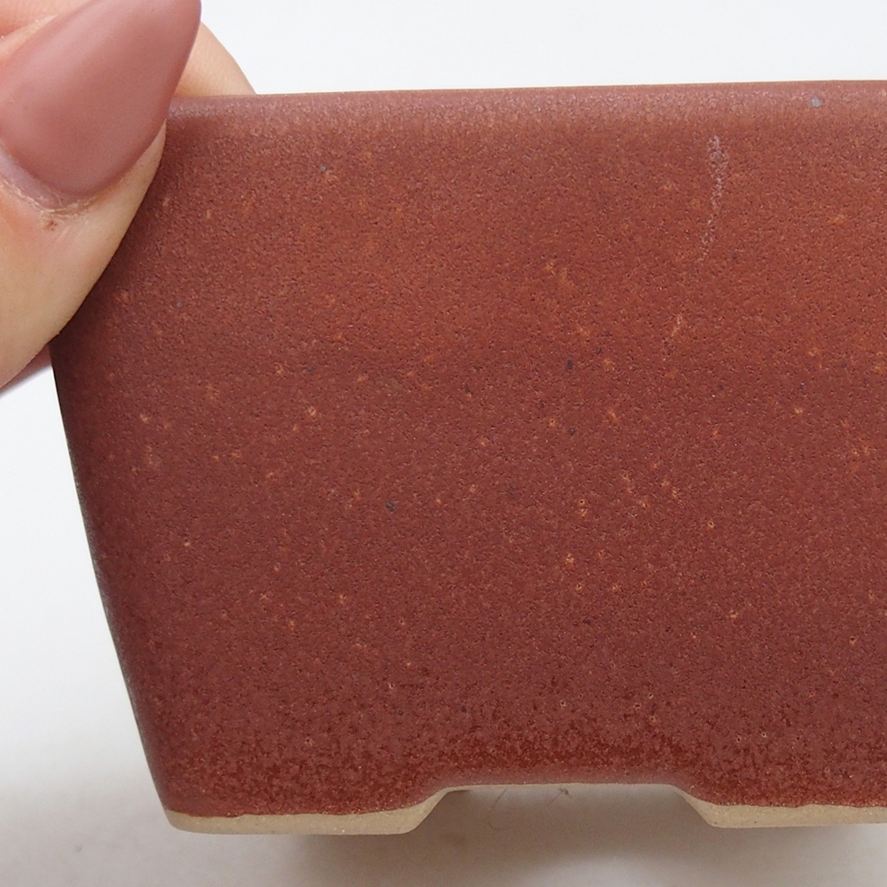 kerámia bonsai tál 8,5 x 8,5 x 6 cm, bordó színben