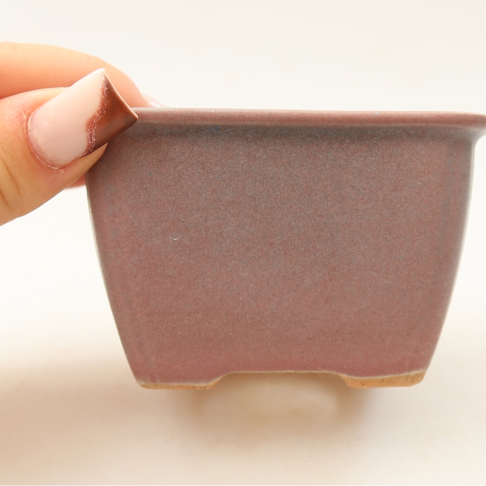 Kerámia bonsai-tál 8,5 x 8,5 x 5,5 cm, lila színű
