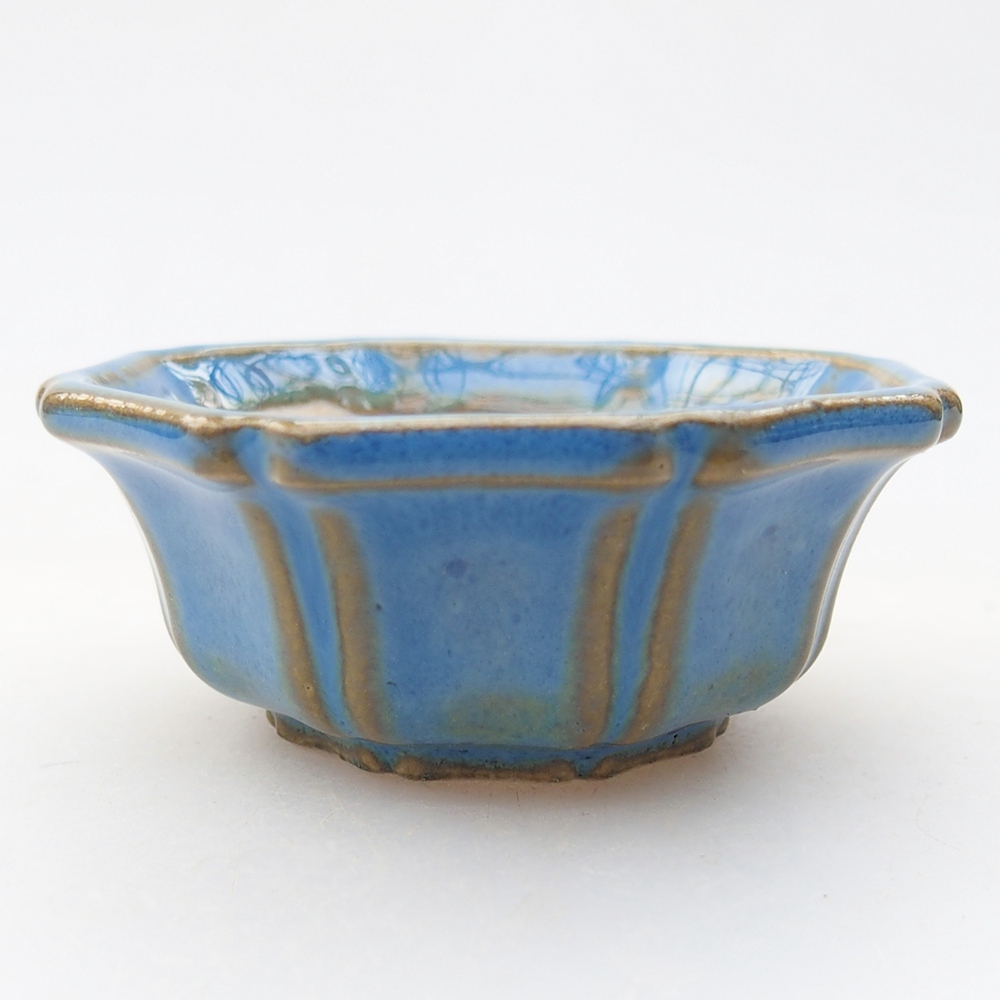 Mini bonsai tál 6 x 6 x 2,5 cm, kék színben