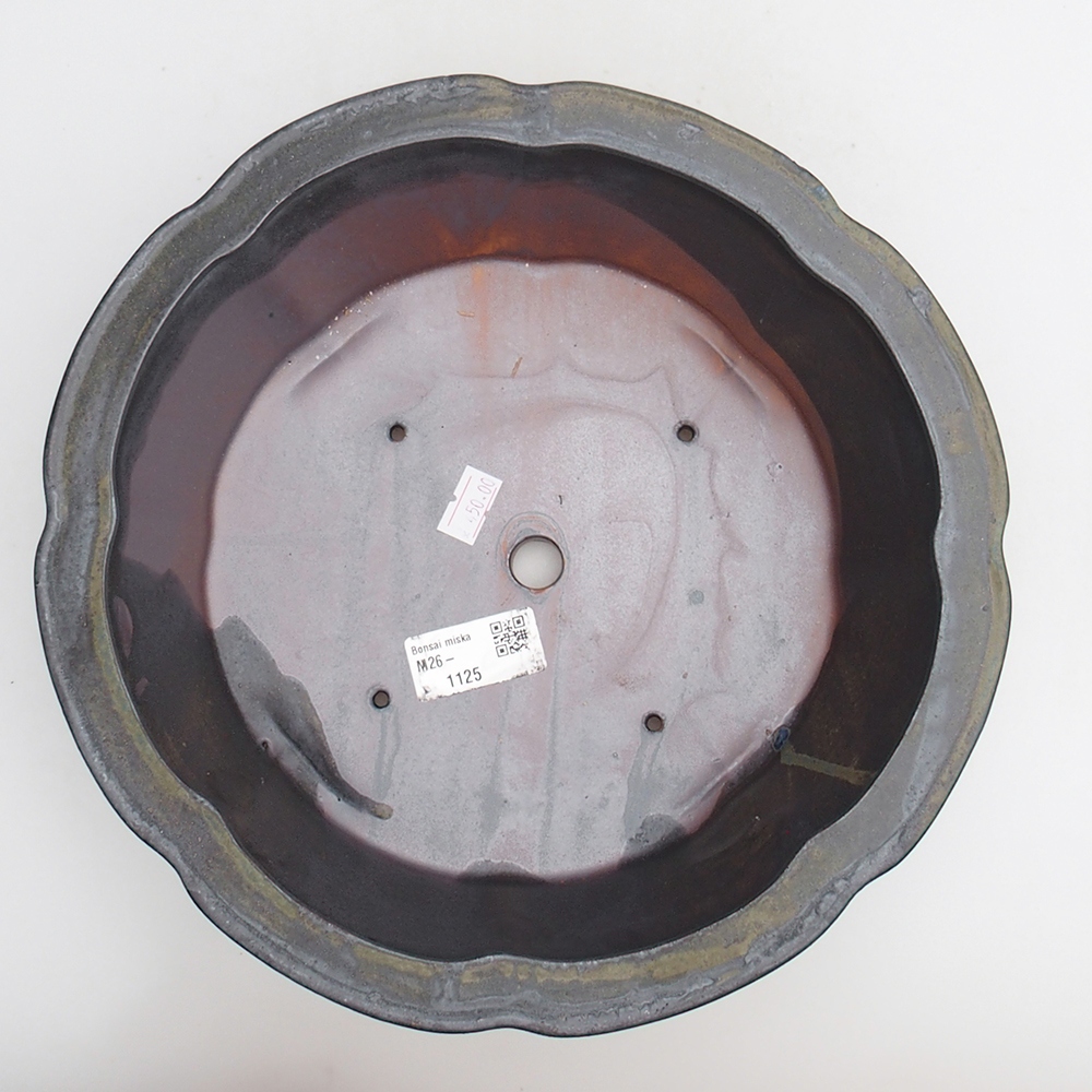 kerámia bonsai tál 26 x 26 x 8 cm, szürkészöld