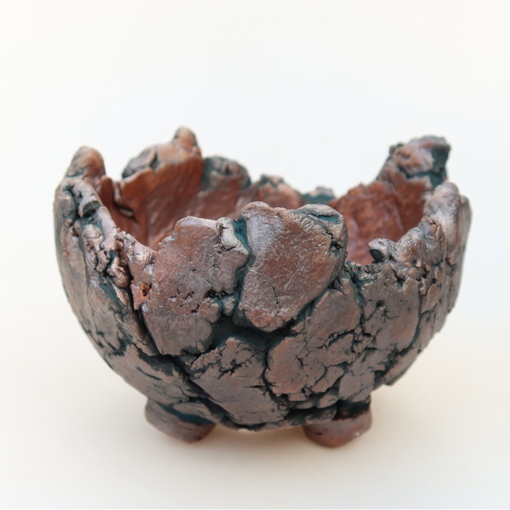 Kerámia héj  10,5 x 10 x 8 cm , zöld színű