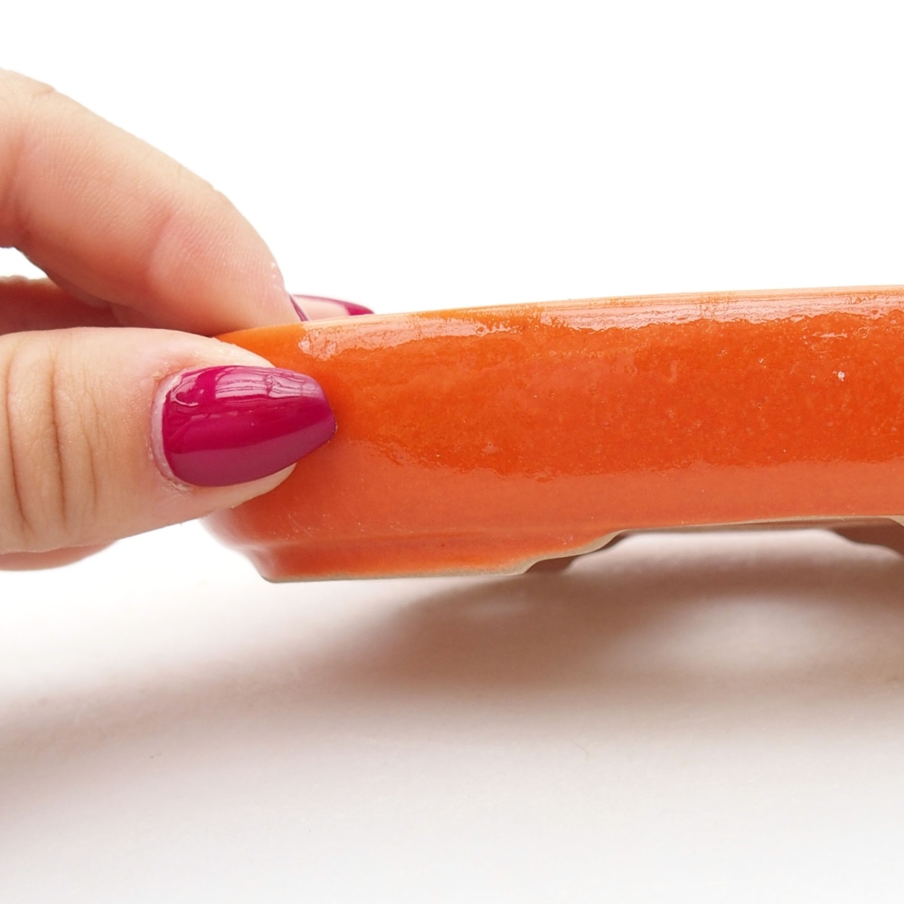 kerámia bonsai tál 13 x 10 x 2,5 cm, narancssárga