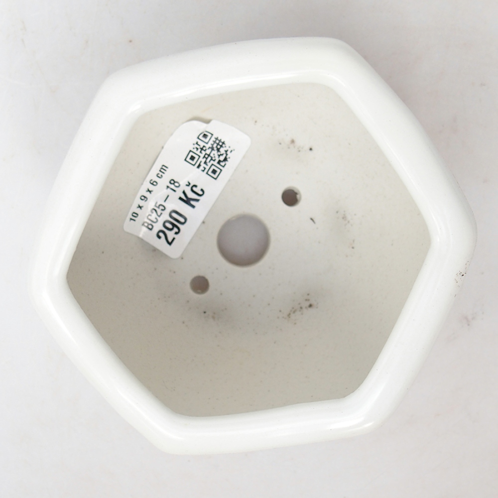 kerámia bonsai tál 10 x 9 x 6 cm, fehér színben