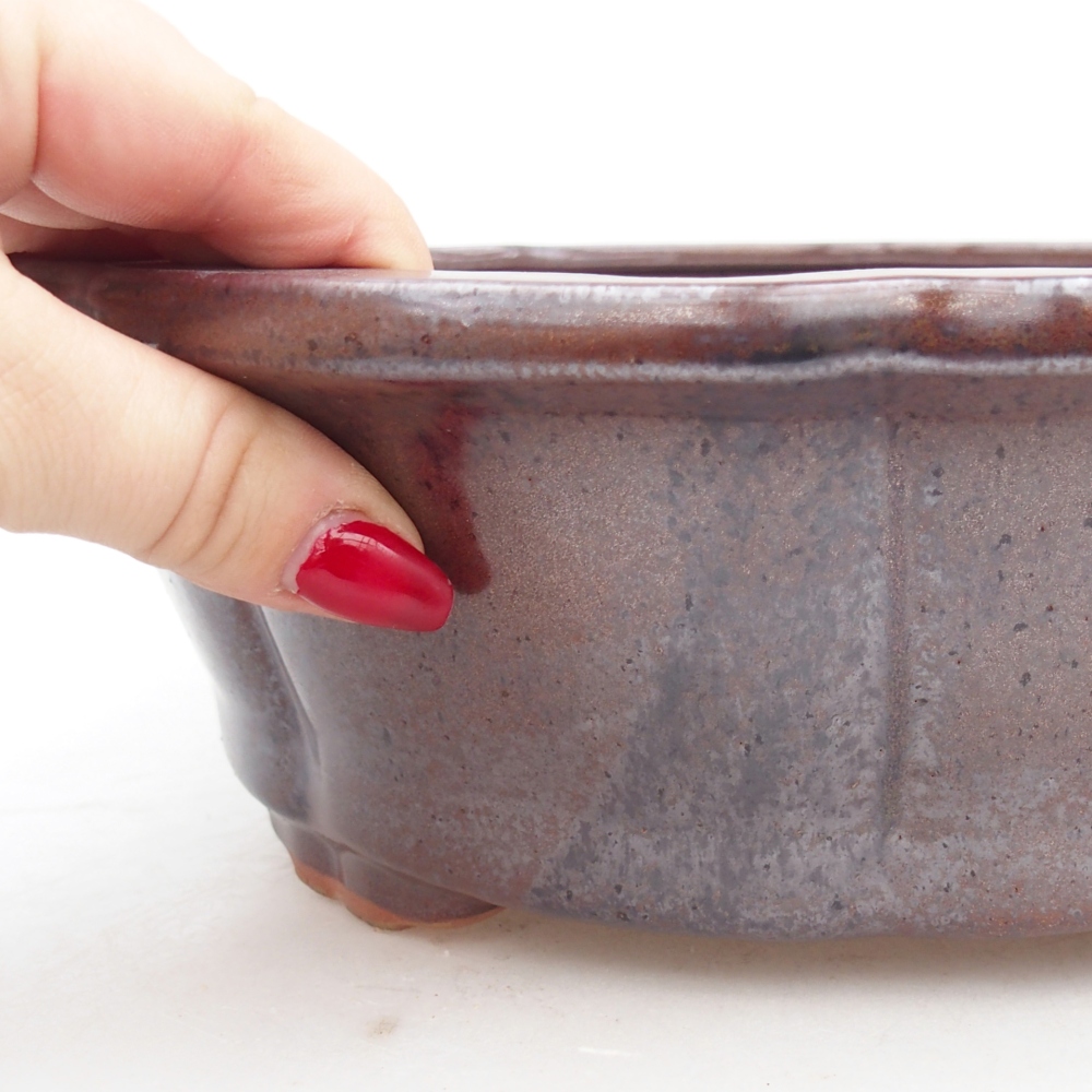 kerámia bonsai tál 26,5 x 26,5 x 8,5 cm, barna