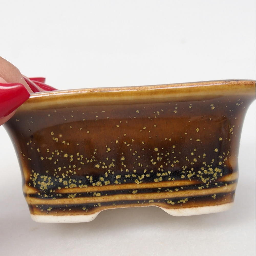 Mini bonsai tál 10 x 7,5 x 4 cm, sárga