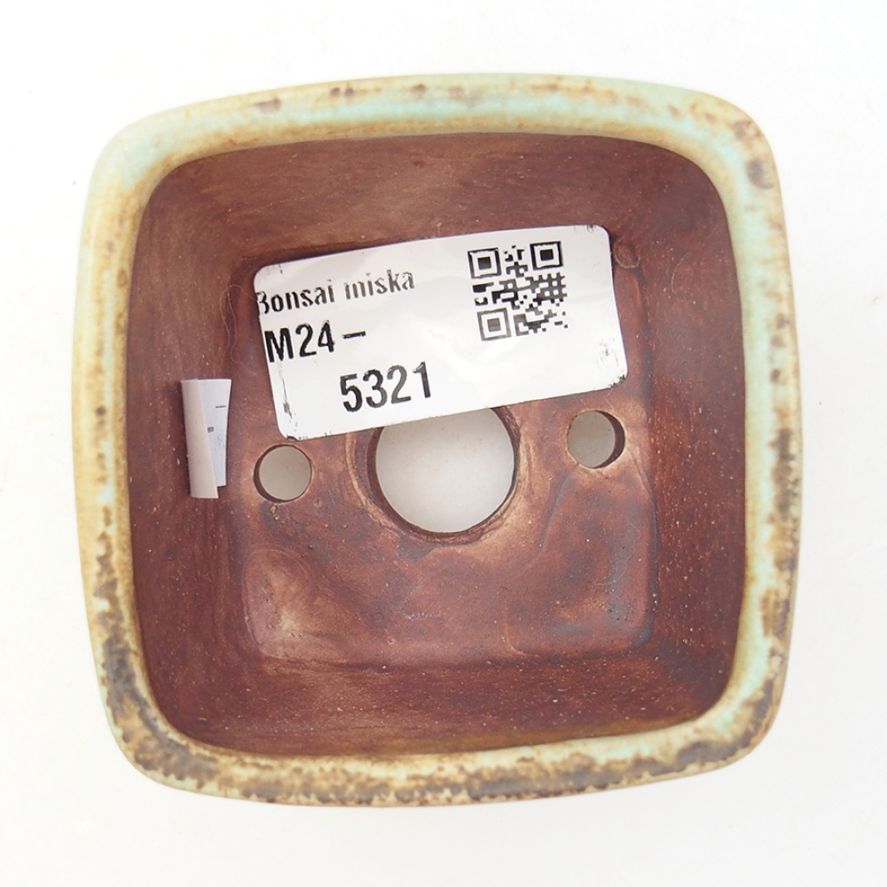 kerámia bonsai tál 6 x 6 x 4,5 cm, zöld