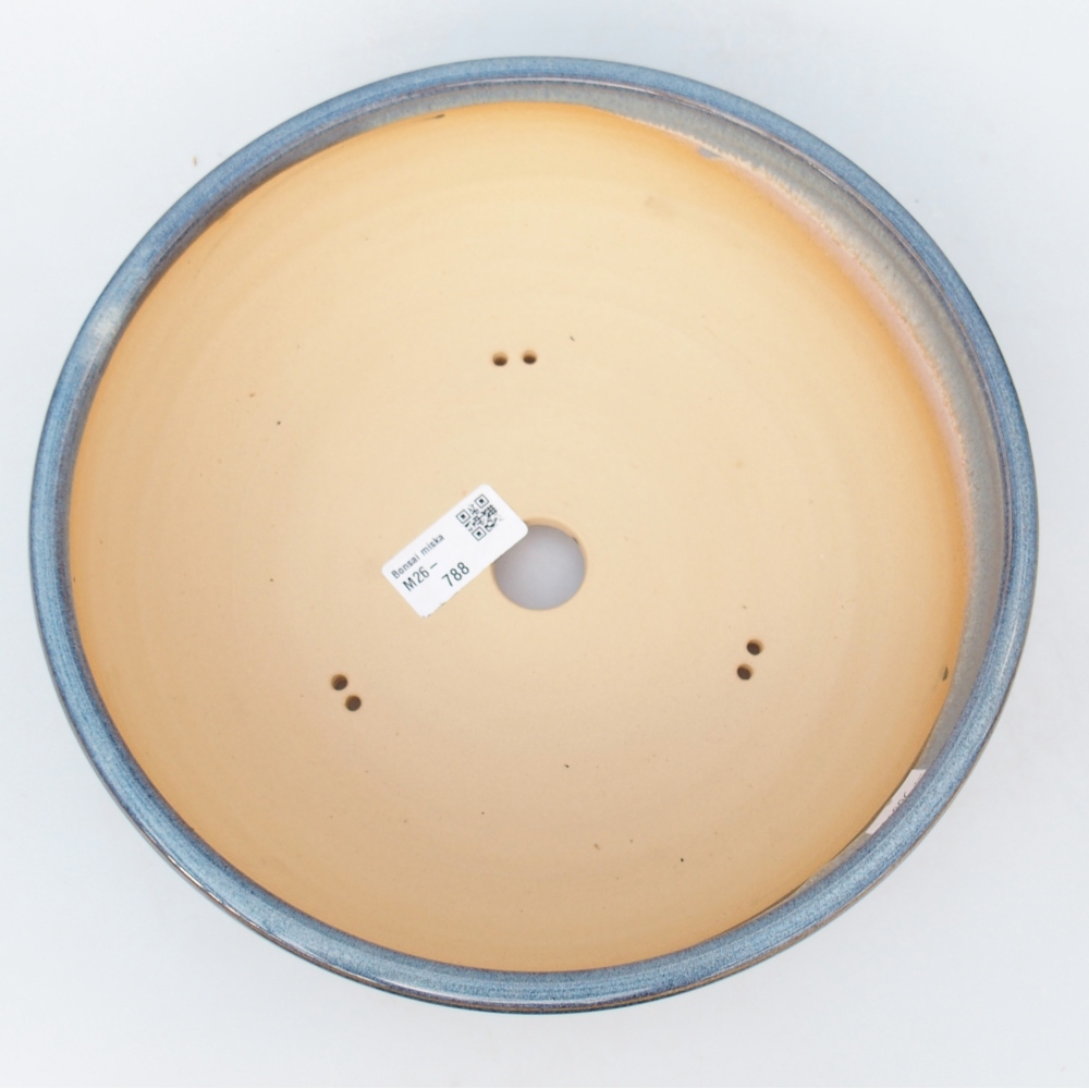 kerámia bonsai tál 25 x 25 x 7,5 cm, kék színben