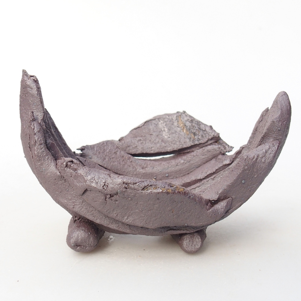 Kerámia kagyló 10 x 7,5 x 7 cm , fémes színű