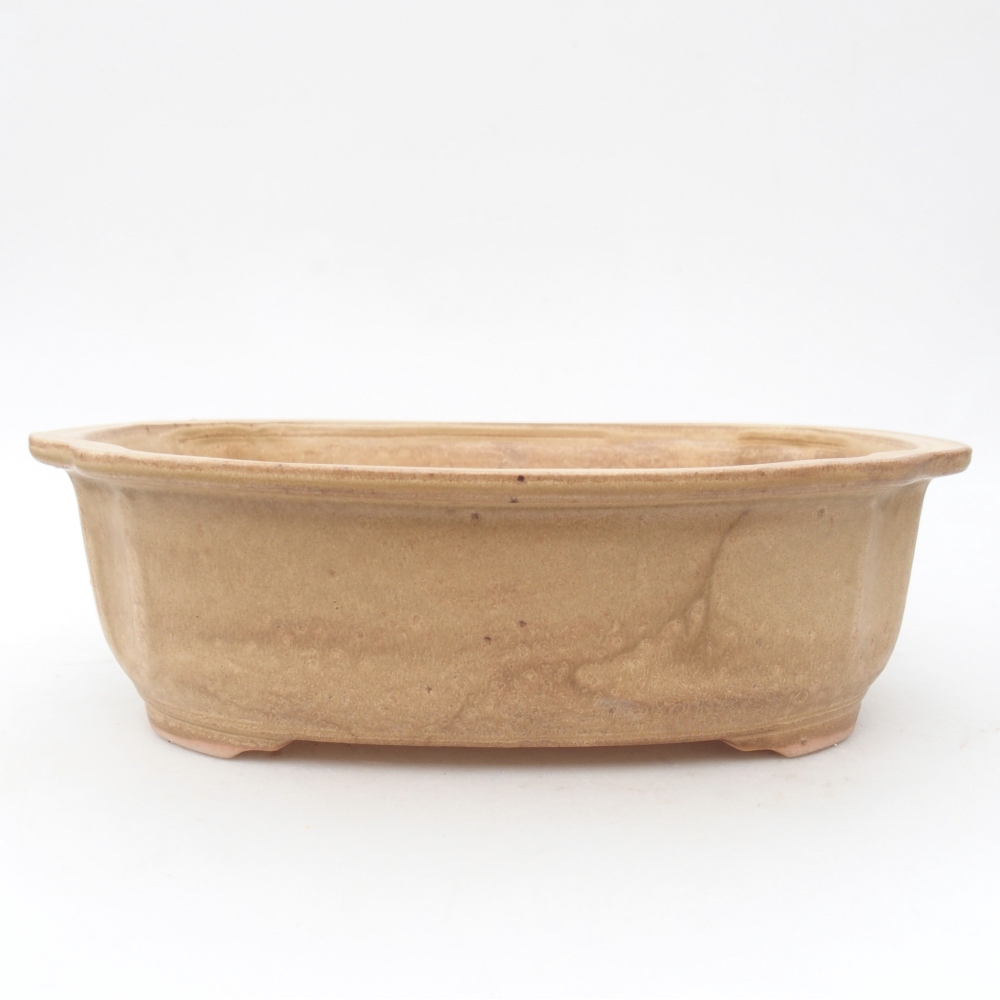 kerámia bonsai tál 25 x 21 x 7,5 cm, bézs színben