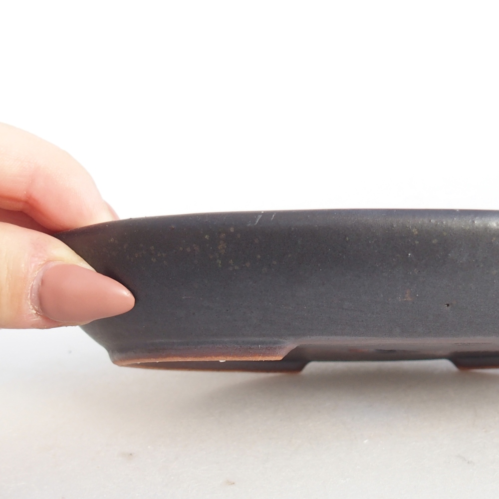 kerámia bonsai tál 15,5 x 11 x 2,5 cm, szürke