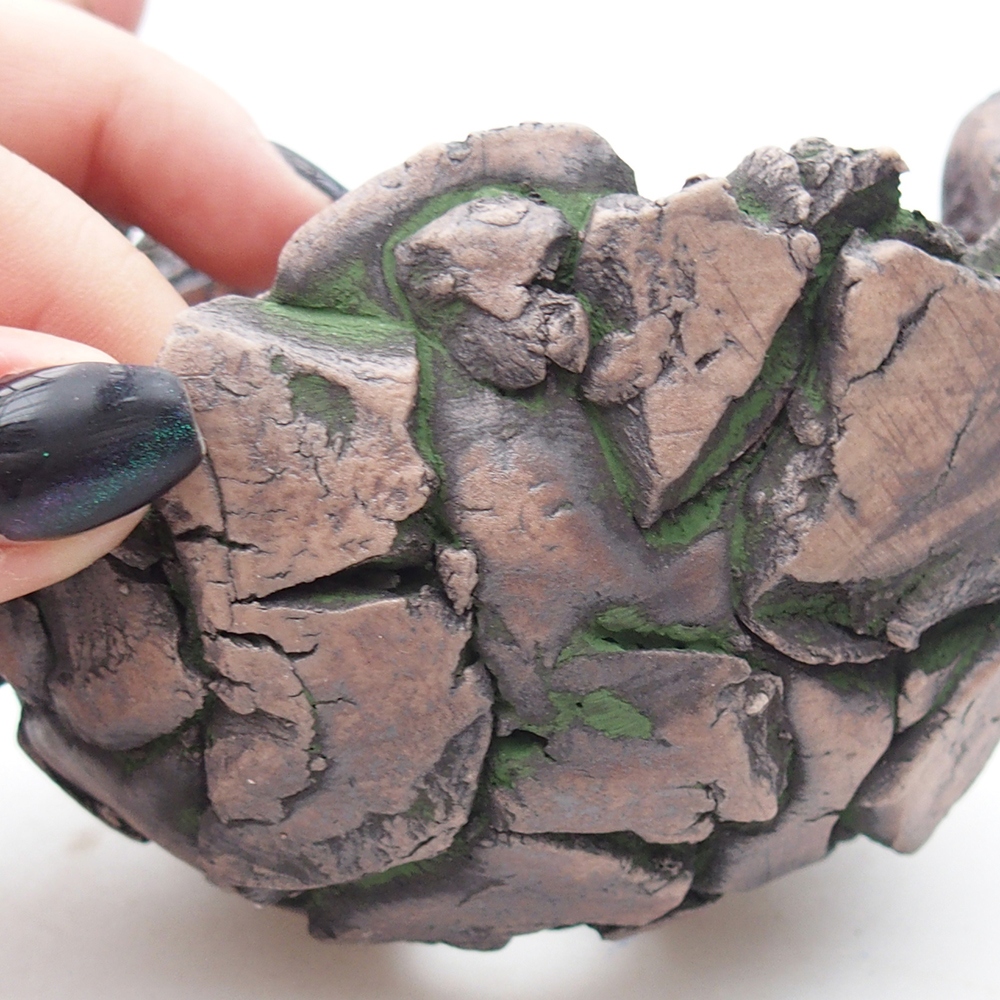 Kerámia kagyló 10,5 x 10,5 x 8 cm , zöld színű