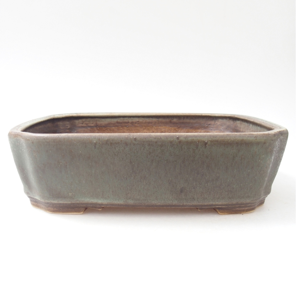 kerámia bonsai tál 21,5 x 18 x 6 cm, színes, öntözött